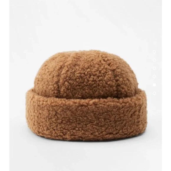 Zara | Accessories | Nwt Zara Fleece Beanie Taupe Brown  display picture 1